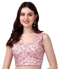 PUJIA MILLS BLOUSES FOR WOMEN SEQUIN EMBROIDERY WORK SLEEVELESS READYMADE SAREE BLOUSE WOMEN'S READYMADE SLEEVELESS BLOUSE READYMADE BLOUSE FOR WOMEN