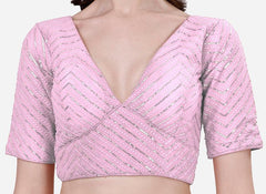 Pujia Mills blouses for women Fancy Readymade blouse Half Sleeve blouse Sequins embroidery work Saree Blouse latest design