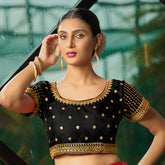 Pujia Mills Women's Readymade Blouse Short Sleeve Blouse Fabric Milan Silk