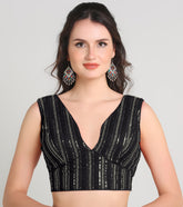PUJIA MILLS DESIGNER BLOUSE READYMADE FOR WOMEN SWEETHEART NECK BLOUSE SLEEVELESS BLOUSE WITH SEQUIN EMBROIDERY WORK