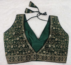 PUJIA MILLS DESIGNER BLOUSE READYMADE FOR WOMEN V NECK BLOUSE SLEEVELESS BLOUSE