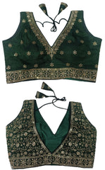 PUJIA MILLS DESIGNER BLOUSE READYMADE FOR WOMEN V NECK BLOUSE SLEEVELESS BLOUSE