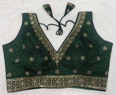 PUJIA MILLS DESIGNER BLOUSE READYMADE FOR WOMEN V NECK BLOUSE SLEEVELESS BLOUSE