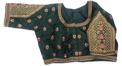PUJIA MILLS WOMENS READYMADE BRIDAL BLOUSE AARI WORK WITH ROUND NECK BLOUSE FULL SLEEVE BLOUSE
