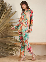 Pujia Mills Women Multi-Colour Kurta Set || Vibrant Printed Rayon Outfit for Office & Daily Wear || Stylish Ethnic Dress for Girls