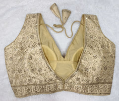 PUJIA MILLS DESIGNER BLOUSE READYMADE FOR WOMEN V NECK BLOUSE SLEEVELESS BLOUSE