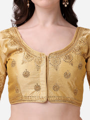 Pujia Mills Women's Blouse Readymade Blouse Embroidery Multi Coding Gold Thread Indian Ethnic Designer Stitched Women's Readymade Saree Blouse for Women for Saree Lehenga Choli ( Suraj )