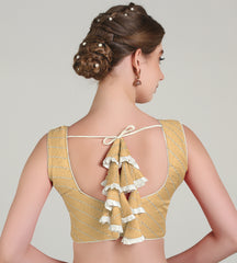 Pujia Mills Women Phantom Silk Embroidery Sequence Work Fancy Readymade Saree Blouse