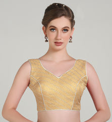 Pujia Mills Women Phantom Silk Embroidery Sequence Work Fancy Readymade Saree Blouse