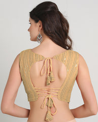 PUJIA MILLS DESIGNER BLOUSE READYMADE FOR WOMEN SWEETHEART NECK BLOUSE SLEEVELESS BLOUSE WITH SEQUIN EMBROIDERY WORK