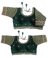 Pujia Mills Women's Blouse Readymade Blouse Embroidery Multi Coding Gold Thread Indian Ethnic Designer Stitched Women's Readymade Saree Blouse for Women for Saree Lehenga Choli