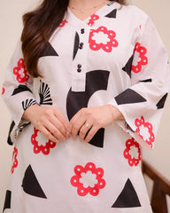 Pujia Mills Women’s Black & White Kurta Set || Elegant Ethnic Wear for Office, Parties & Festive Look