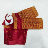 Pujia Mills Women'S Blouse Readymade Blouse Embroidery Multi Coding Gold Thread Indian Ethnic Designer Stitched Women'S Readymade Half Sleeve For Saree Lehenga Choli Material: Heavy Milan Silk