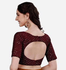 Pujia Mills blouses for women Fancy Readymade blouse Half Sleeve blouse Sequins embroidery work Saree Blouse latest design