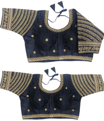 Pujia Mills Women's Blouse Readymade Blouse Embroidery Multi Coding Gold Thread Indian Ethnic Designer Stitched Women's Readymade Saree Blouse for Women for Saree Lehenga Choli