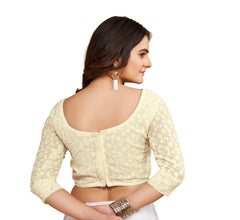Pujia Mills Women's Designer Readymade Fancy Sifli Work Half Sleeve Saree Blouse for Women latest Design