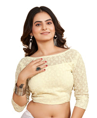 Pujia Mills Women's Designer Readymade Fancy Sifli Work Half Sleeve Saree Blouse for Women latest Design