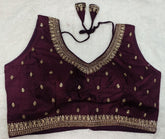 PUJIA MILLS DESIGNER BLOUSE READYMADE FOR WOMEN V NECK BLOUSE SLEEVELESS BLOUSE