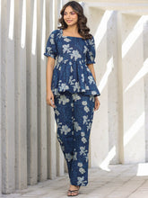 Pujia Mills Women’s Blue Floral Kurta Set || Elegant Rayon Printed Outfit for Summer & Everyday Comfort || Stylish Ethnic Wear for Girls