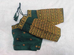 Pujia Mills Women'S Blouse Readymade Blouse Embroidery Multi Coding Gold Thread Indian Ethnic Designer Stitched Women'S Readymade Half Sleeve For Saree Lehenga Choli Material: Heavy Milan Silk