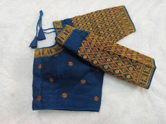 Pujia Mills Women'S Blouse Readymade Blouse Embroidery Multi Coding Gold Thread Indian Ethnic Designer Stitched Women'S Readymade Half Sleeve For Saree Lehenga Choli Material: Heavy Milan Silk