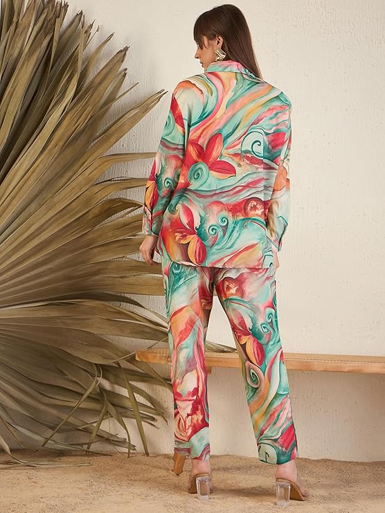 Pujia Mills Women Multi-Colour Kurta Set || Vibrant Printed Rayon Outfit for Office & Daily Wear || Stylish Ethnic Dress for Girls