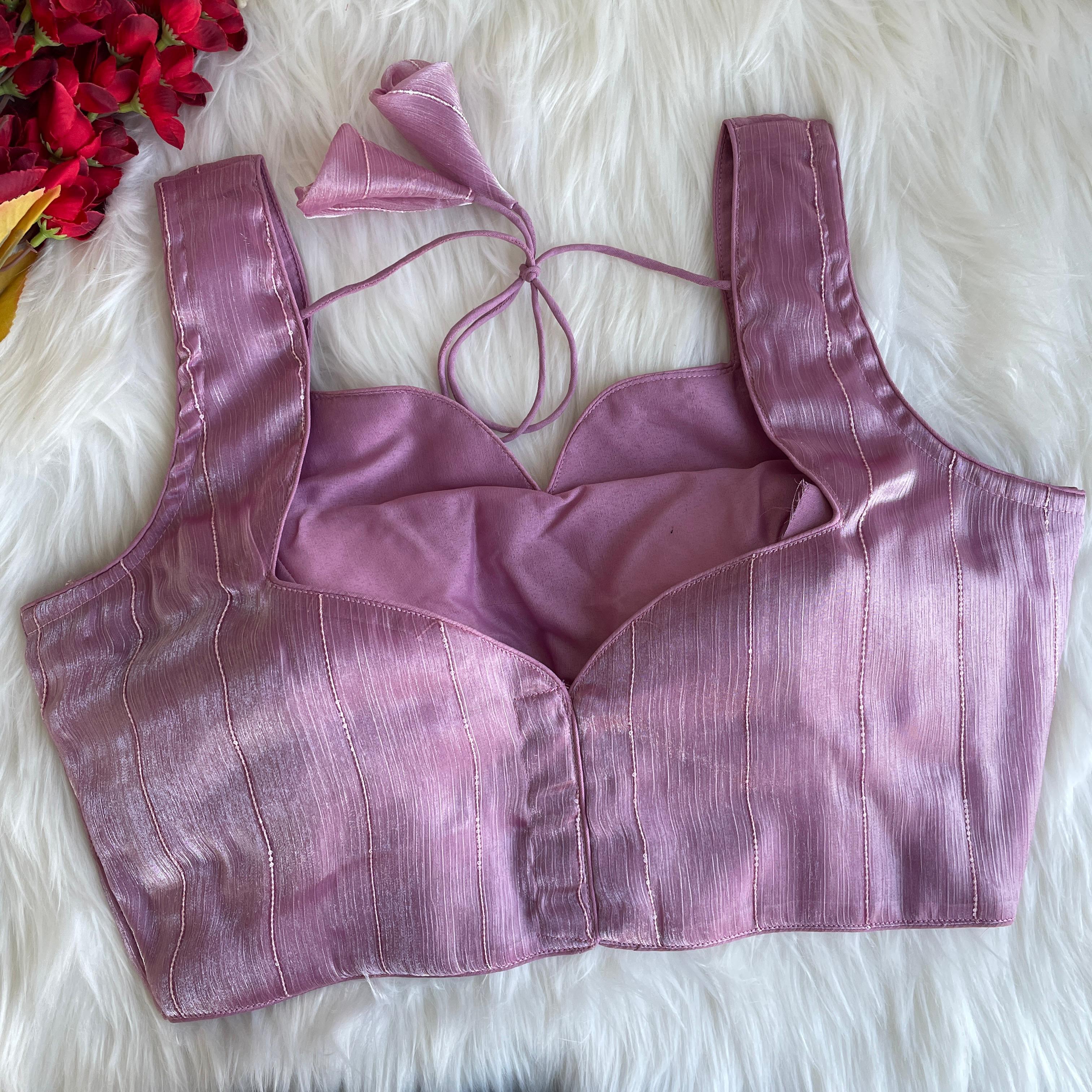 Pujia Mills Woman's Readymade Designer Sleeveless Blouse With Shining Material with Sequence Work Blouse