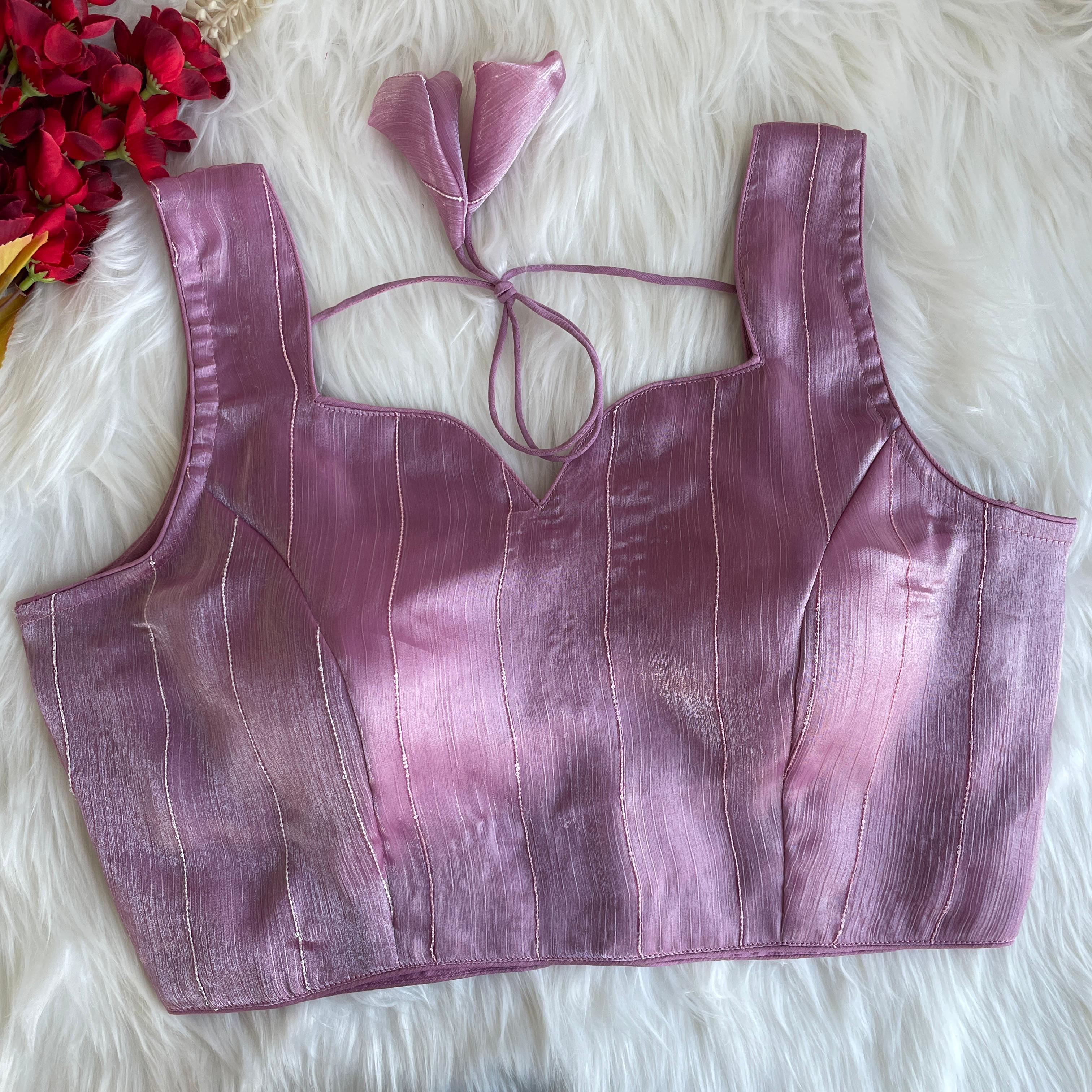 Pujia Mills Woman's Readymade Designer Sleeveless Blouse With Shining Material with Sequence Work Blouse