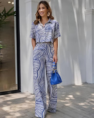 Pujia Mills Women’s Blue Crop Top & Pant Co-ord Set || Stylish Casual & Party Wear Outfit for Girls